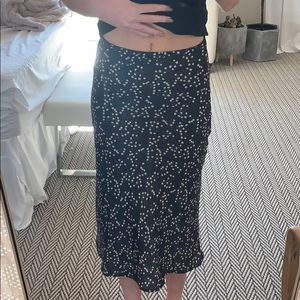 black floral midi skirt